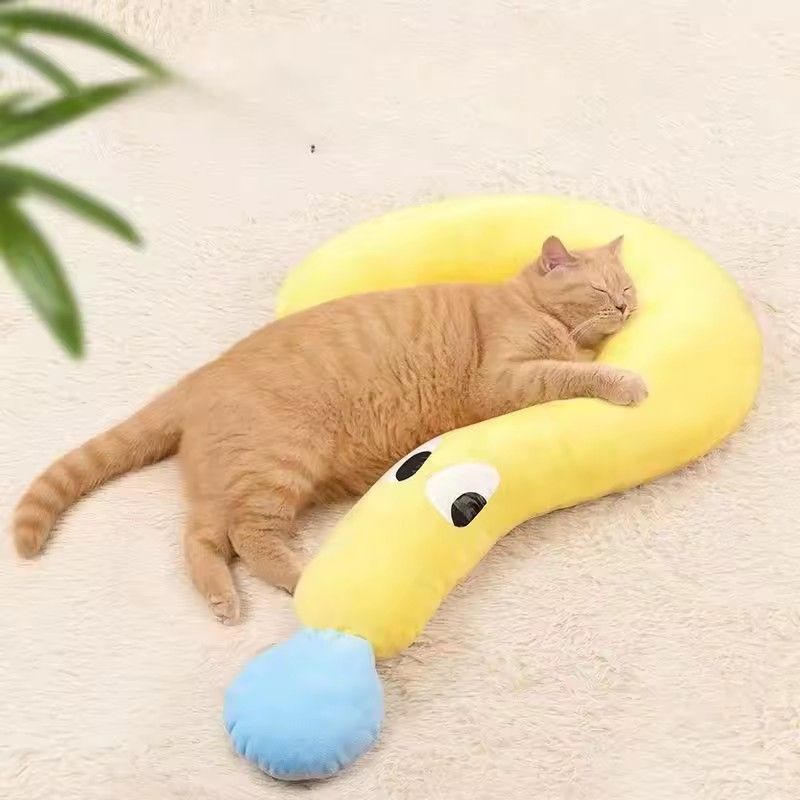 1PC   Pet pillow, dog question mark U-shaped pillow, all season universal neck pillow, sleeping cat small pillow, pet supplies