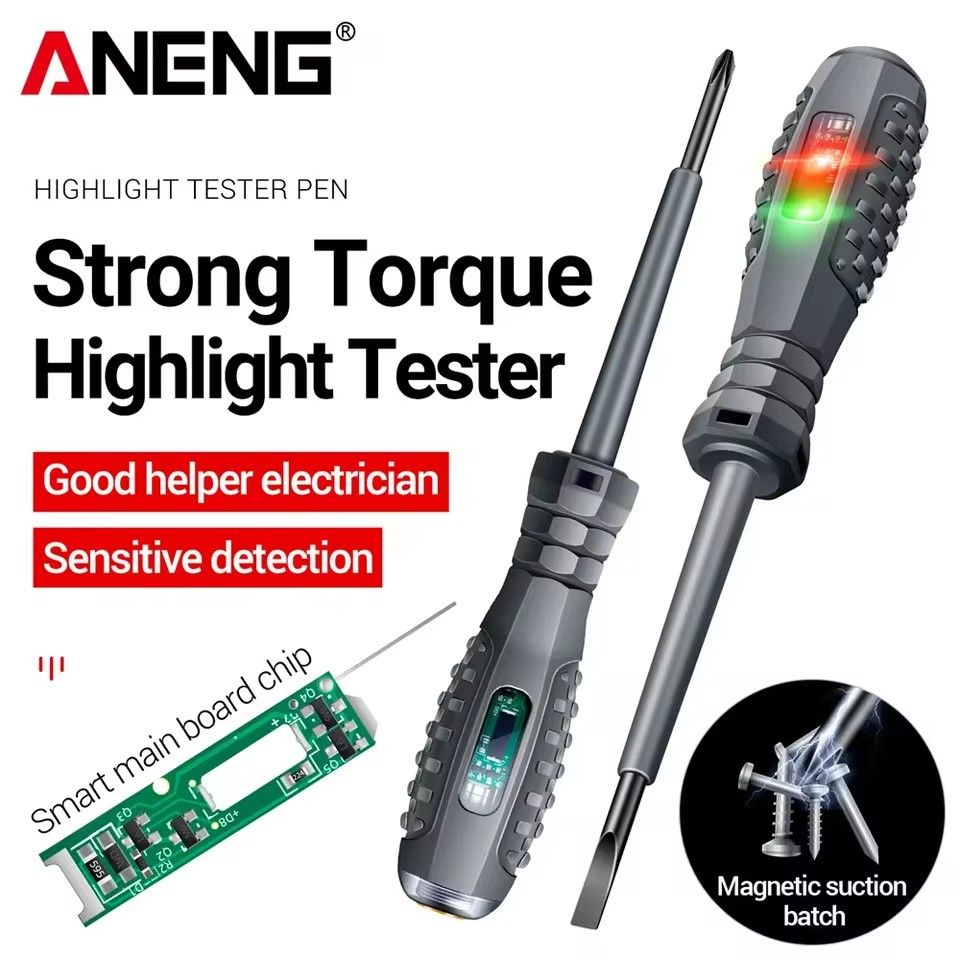 1PC  Digital Voltage Tester Pen Non-contact Induction Screwdriver Test Pencil Word/Cross Screwdriver Voltmeter Detector