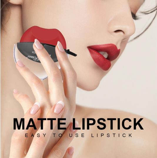 1PC  New Squeeze Into Lazy Lipstick Lip-shaped Lipstick Moisturizing Matte Lip Makeup Tint Waterproof Nonstick Cup Lipgloss B2-914