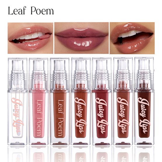 1PCHydrating Crystal Lip Oil - Plumping & Moisturizing Gloss with Tinted Shades High-shine Wet Cherry Pink Pearl Glow Lip Makeup