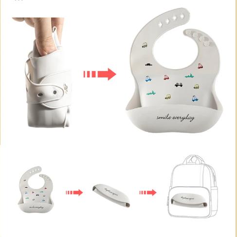 1PC  Silicone Babi Bib Waterproof Saliva Dripping Banana Bibs Cartoon Newborn Feeding Soft Edible Aprons Baby Adjustable