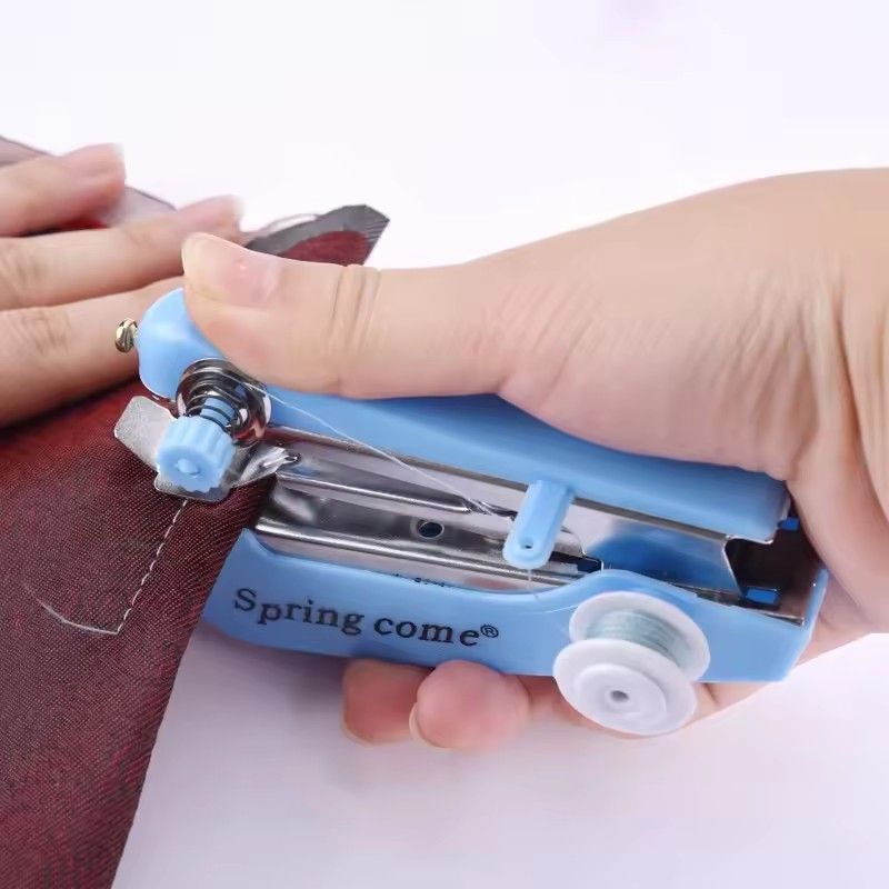 1PC  Household handheld sewing machine, portable outdoor clothing fabric DIY sewing tool, mini manual sewing machine