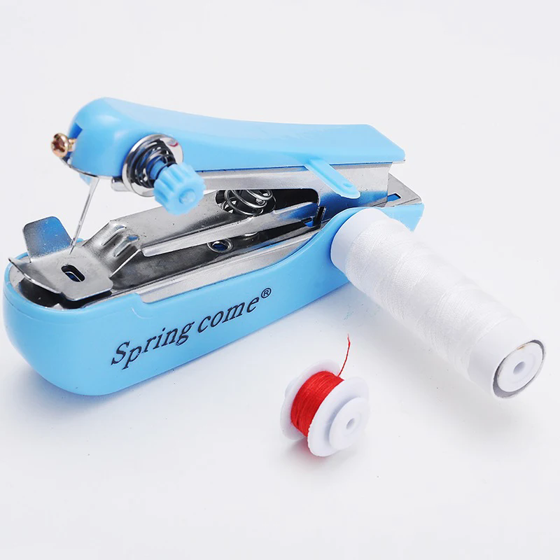 1PC  Household handheld sewing machine, portable outdoor clothing fabric DIY sewing tool, mini manual sewing machine