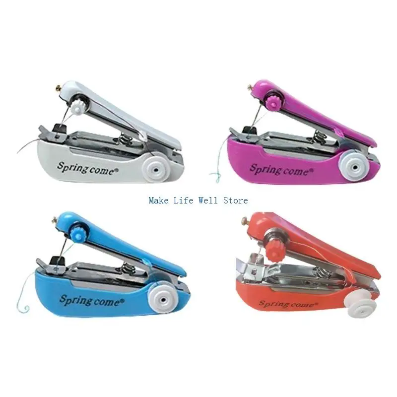1PC  Household handheld sewing machine, portable outdoor clothing fabric DIY sewing tool, mini manual sewing machine