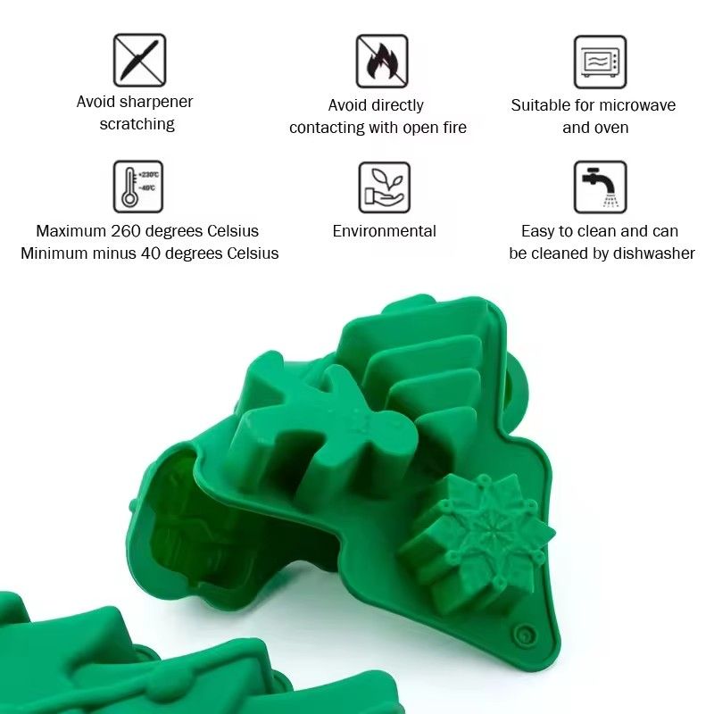1PCChristmas Chocolate Mold 3D Silicone Candy Gummy Molds for DIY Gummies Jello Ice Cube Jelly Chocolate Candy Cakes Decorations