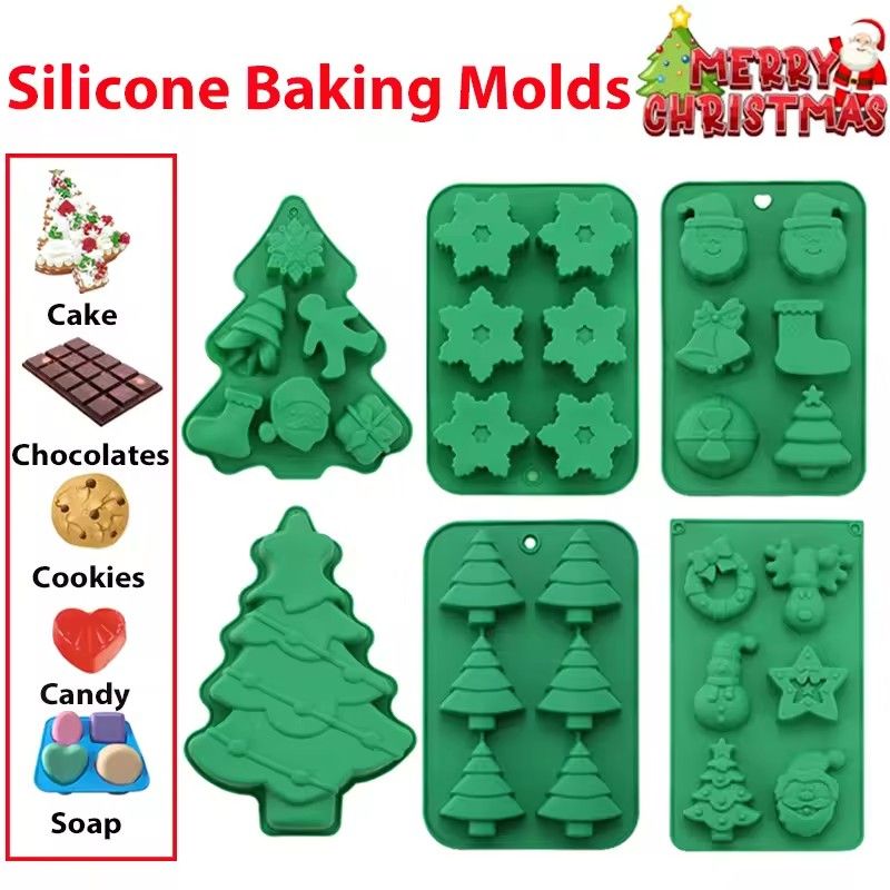 1PCChristmas Chocolate Mold 3D Silicone Candy Gummy Molds for DIY Gummies Jello Ice Cube Jelly Chocolate Candy Cakes Decorations