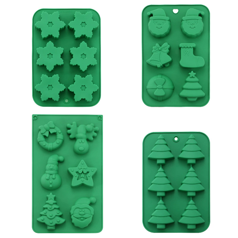 1PCChristmas Chocolate Mold 3D Silicone Candy Gummy Molds for DIY Gummies Jello Ice Cube Jelly Chocolate Candy Cakes Decorations