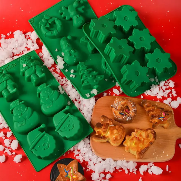 1PCChristmas Chocolate Mold 3D Silicone Candy Gummy Molds for DIY Gummies Jello Ice Cube Jelly Chocolate Candy Cakes Decorations