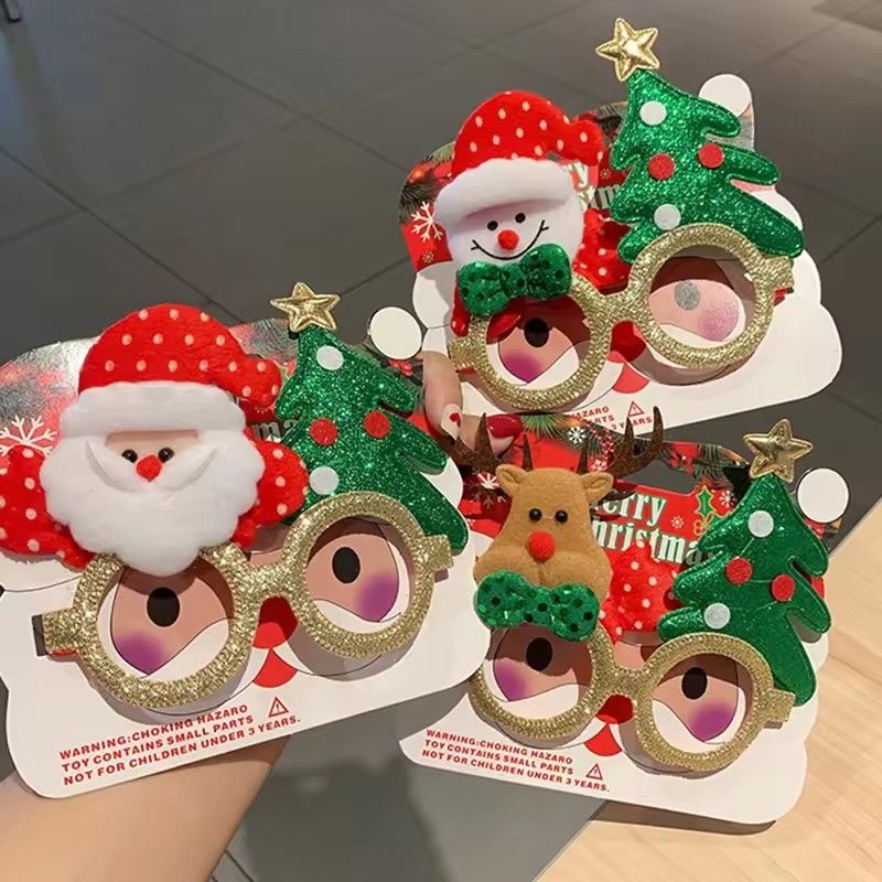 1PC Christmas Glasses Decoration Festival Eyewear Santa Snowflake Reindeer Design Party Costume Accessory Props 2025 Navida