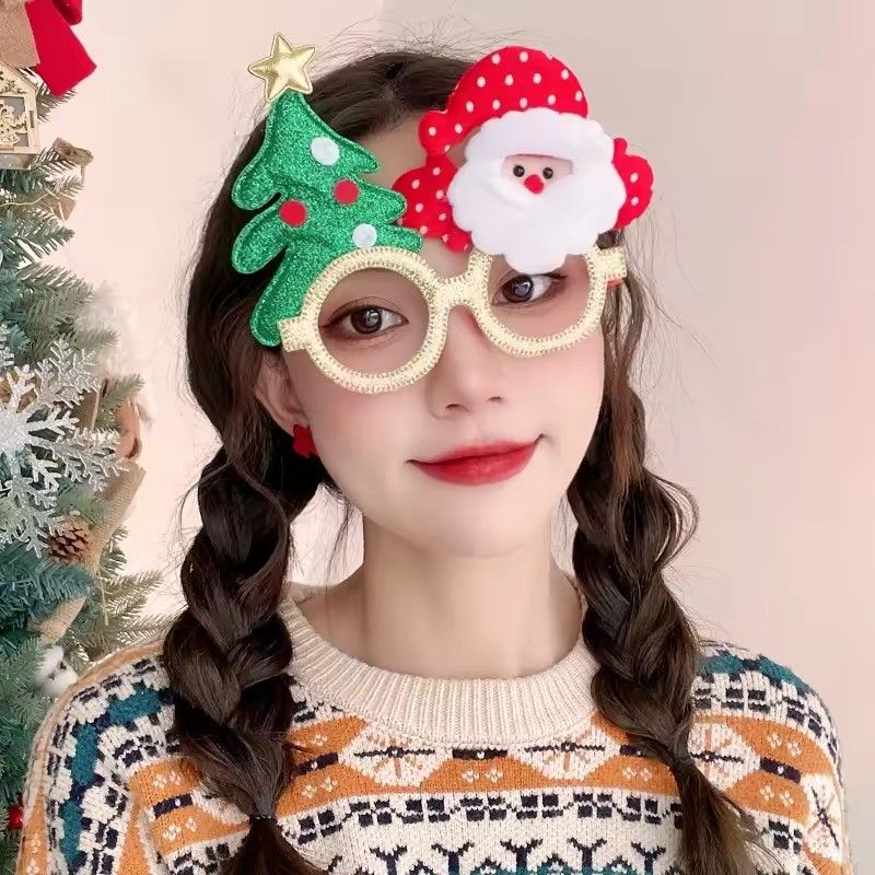 1PC Christmas Glasses Decoration Festival Eyewear Santa Snowflake Reindeer Design Party Costume Accessory Props 2025 Navida
