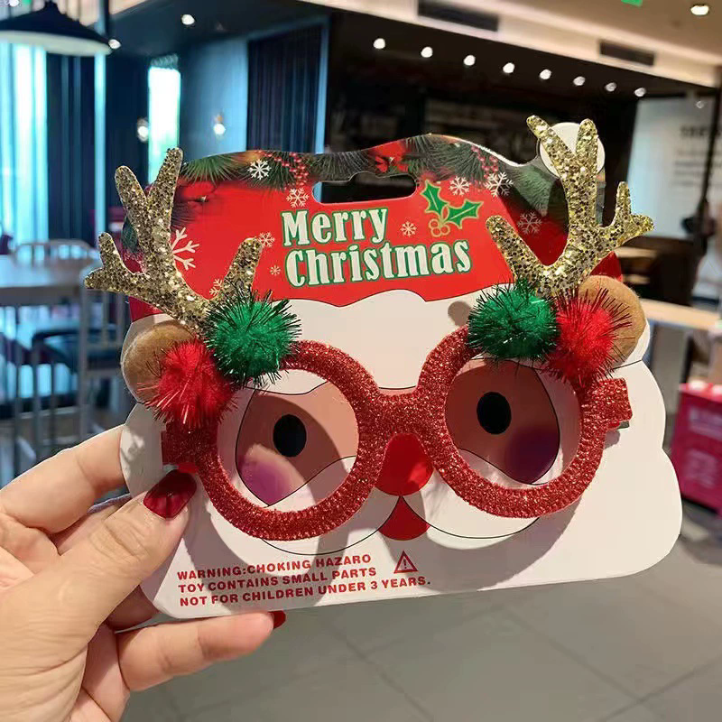 1PC Christmas Glasses Decoration Festival Eyewear Santa Snowflake Reindeer Design Party Costume Accessory Props 2025 Navida