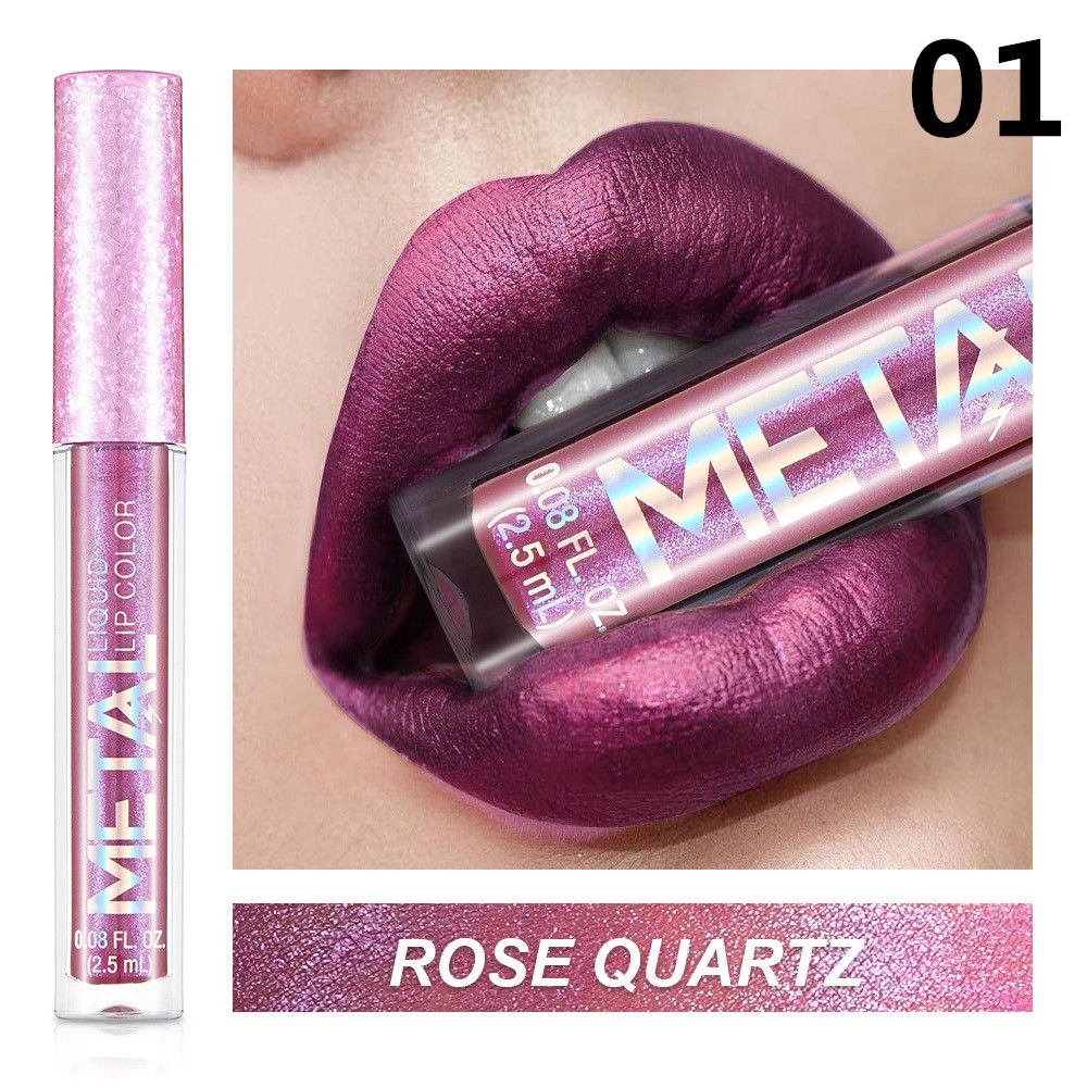 1PCMetallic Matte Lipstick Waterproof Pearl Lip Gloss Long Lasting Non-Stick Cup Lip Glaze Shimmer Glitter Lips Makeup Cosmetics B2-1073 view 4