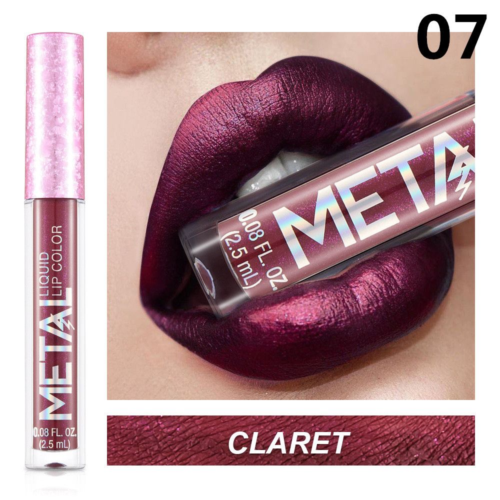1PCMetallic Matte Lipstick Waterproof Pearl Lip Gloss Long Lasting Non-Stick Cup Lip Glaze Shimmer Glitter Lips Makeup Cosmetics B2-1073 view 10