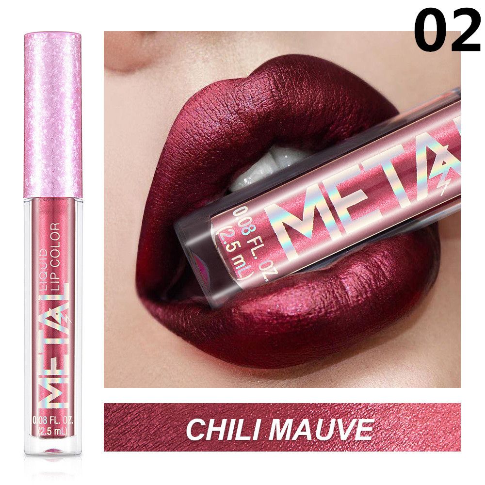 1PCMetallic Matte Lipstick Waterproof Pearl Lip Gloss Long Lasting Non-Stick Cup Lip Glaze Shimmer Glitter Lips Makeup Cosmetics B2-1073 view 5