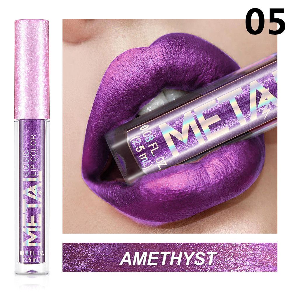 1PCMetallic Matte Lipstick Waterproof Pearl Lip Gloss Long Lasting Non-Stick Cup Lip Glaze Shimmer Glitter Lips Makeup Cosmetics B2-1073 view 8