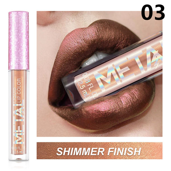1PCMetallic Matte Lipstick Waterproof Pearl Lip Gloss Long Lasting Non-Stick Cup Lip Glaze Shimmer Glitter Lips Makeup Cosmetics B2-1073 view 6