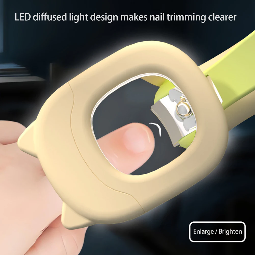 1PC Baby luminous nail clipper, stainless steel nail clipper, waterproof strap, magnifying glass, LED light nail clipper
