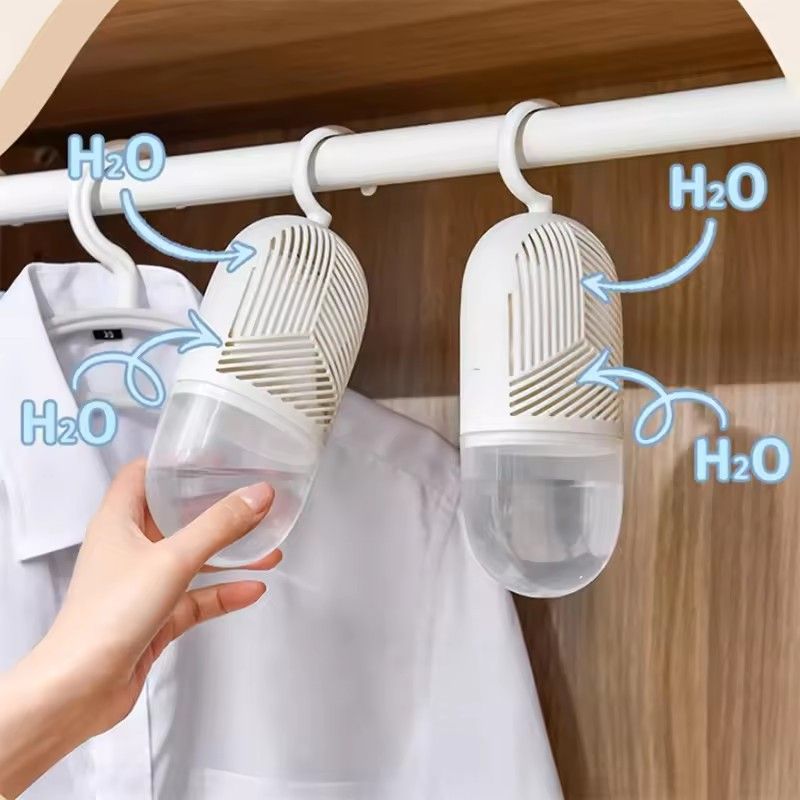 1PC Reusable Hanging Dehumidifier Water Collector Hook Moisture Absorbers Dehumidifier Packs Anti-Mold for Home Kitchen Bathroom