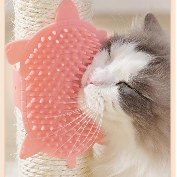 1PC Cat Brush Comb Cat Toy Kitten Grooming Self Cleaning Wall Corner Scratcher Cats Massage Silicone Comb Brush Cat Accessories