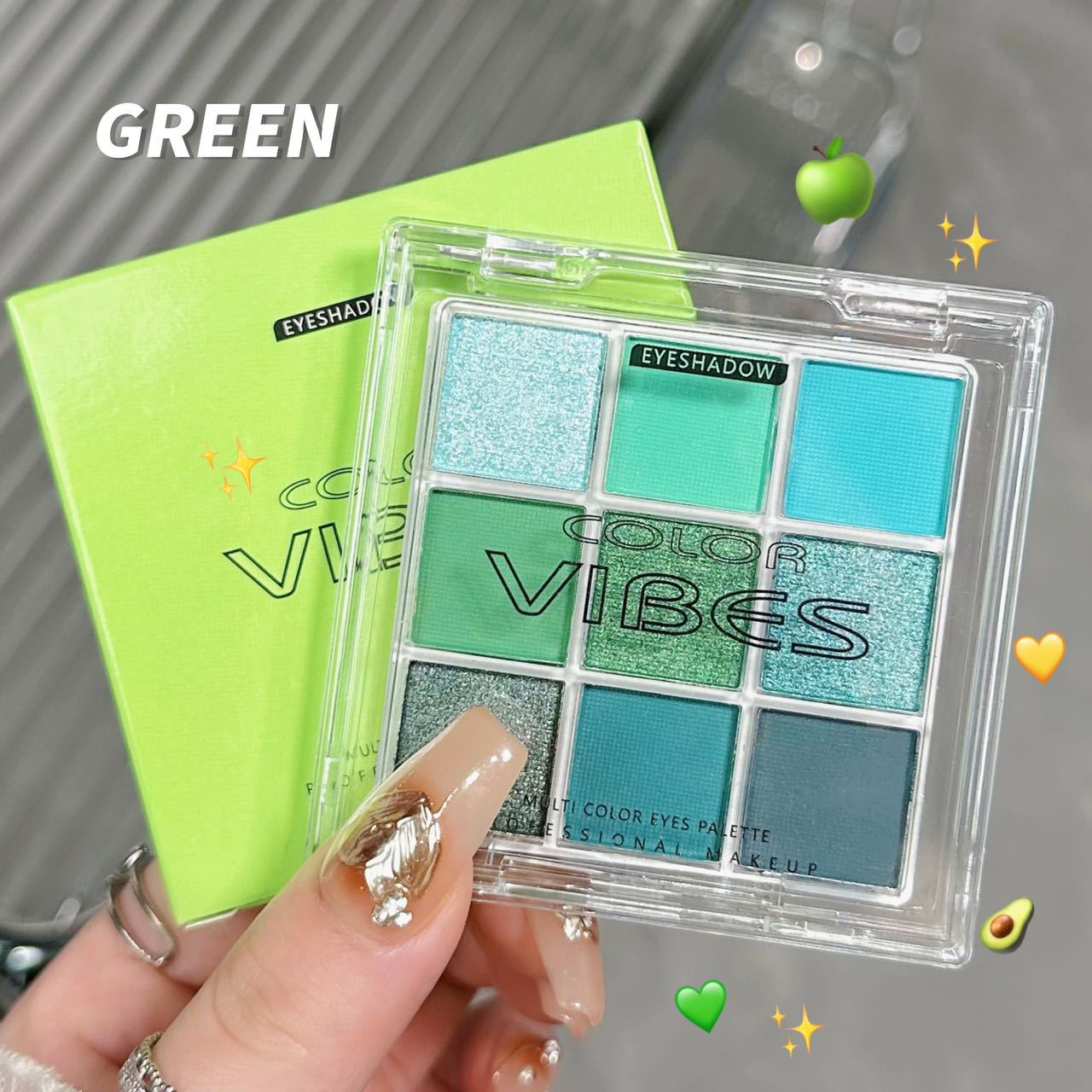 1PC  9 Colors Glitter Eyeshadow Palette  Violet Shimmer Pearlescent Matte Acrylic Eye Shadows Palette Waterproof Eye Make Up view 6