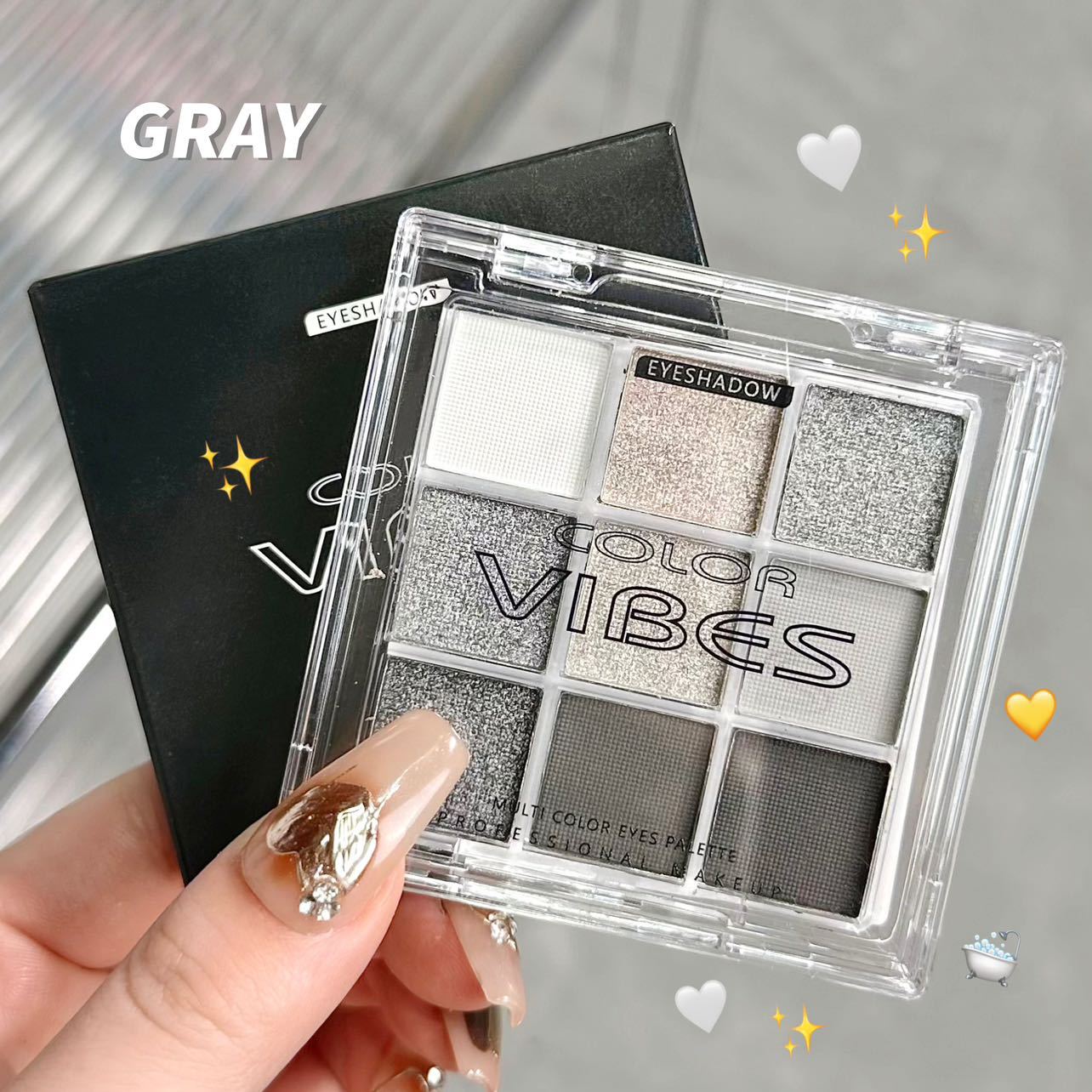 1PC  9 Colors Glitter Eyeshadow Palette  Violet Shimmer Pearlescent Matte Acrylic Eye Shadows Palette Waterproof Eye Make Up view 5