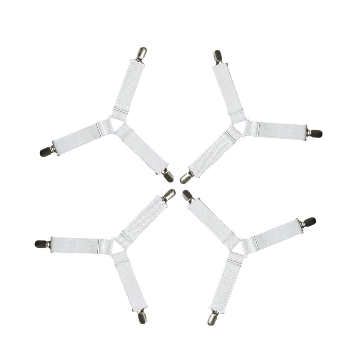 4PCS  3 clips Elastic Bed Sheet Holder Adjustable Mattress Clip Blankets Non-Slip Fixing Strap Tablecloth Sofa Cover Fixed Clamp