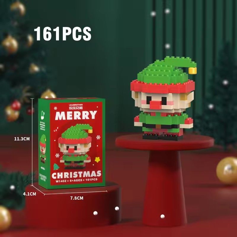 1PCChristmas Gifts Micro Building Block Series Santa Claus Reindeer Puzzle Assembling Bricks Table Decoration Toys Children Kids