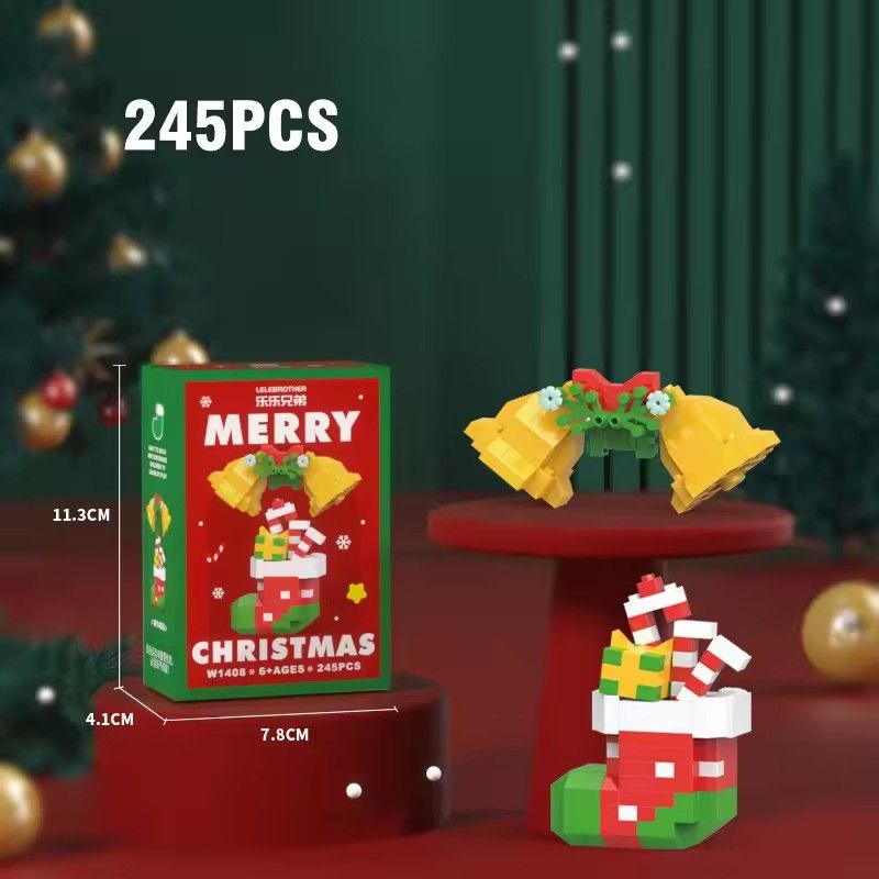 1PCChristmas Gifts Micro Building Block Series Santa Claus Reindeer Puzzle Assembling Bricks Table Decoration Toys Children Kids