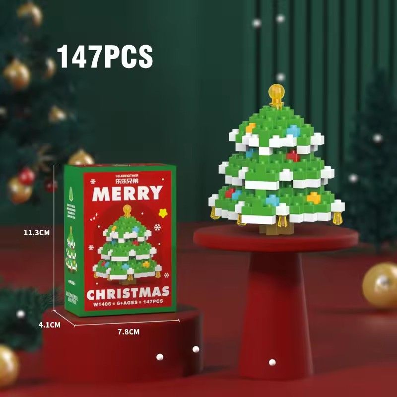 1PCChristmas Gifts Micro Building Block Series Santa Claus Reindeer Puzzle Assembling Bricks Table Decoration Toys Children Kids