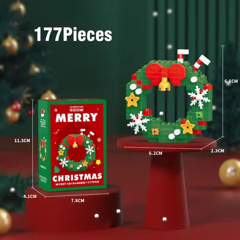 1PCChristmas Gifts Micro Building Block Series Santa Claus Reindeer Puzzle Assembling Bricks Table Decoration Toys Children Kids