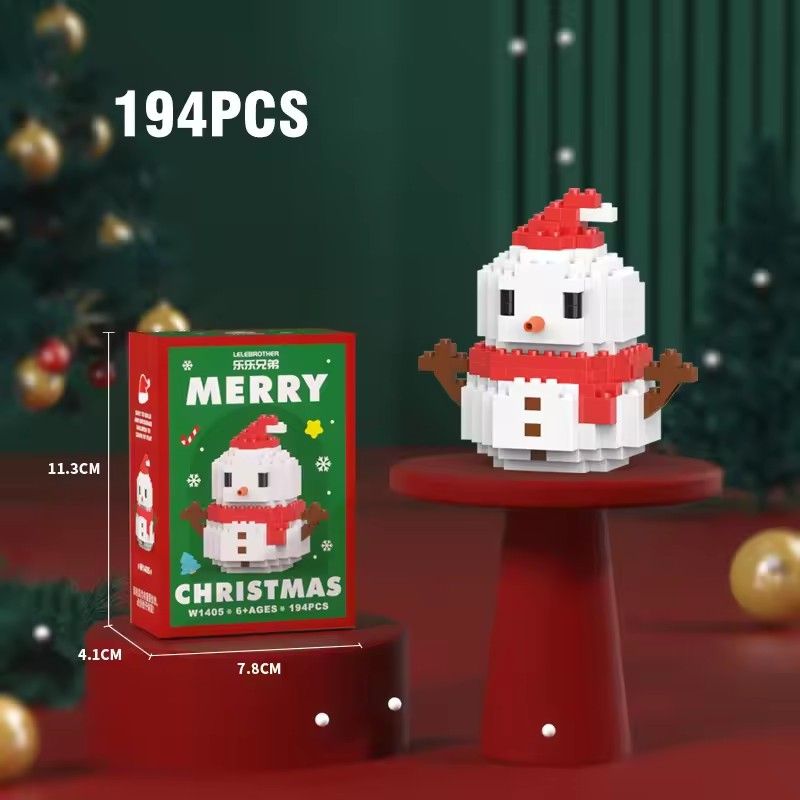 1PCChristmas Gifts Micro Building Block Series Santa Claus Reindeer Puzzle Assembling Bricks Table Decoration Toys Children Kids