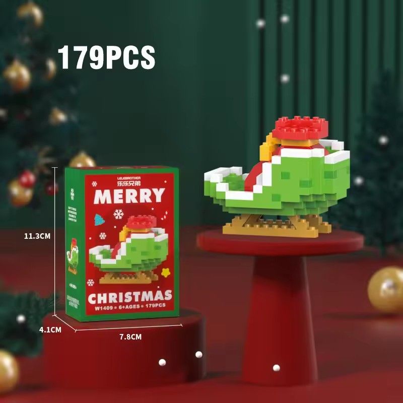 1PCChristmas Gifts Micro Building Block Series Santa Claus Reindeer Puzzle Assembling Bricks Table Decoration Toys Children Kids