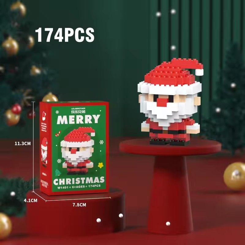 1PCChristmas Gifts Micro Building Block Series Santa Claus Reindeer Puzzle Assembling Bricks Table Decoration Toys Children Kids