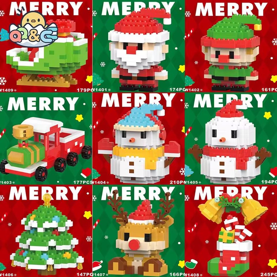 1PCChristmas Gifts Micro Building Block Series Santa Claus Reindeer Puzzle Assembling Bricks Table Decoration Toys Children Kids