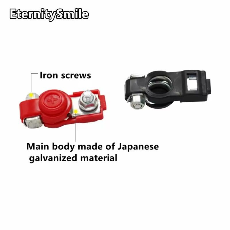 2Pcs Car Battery Terminal Wire Cable Clamp Top Quick Post Terminal Positive & Negative Electric Connector Clamps Auto Accessorie C-678