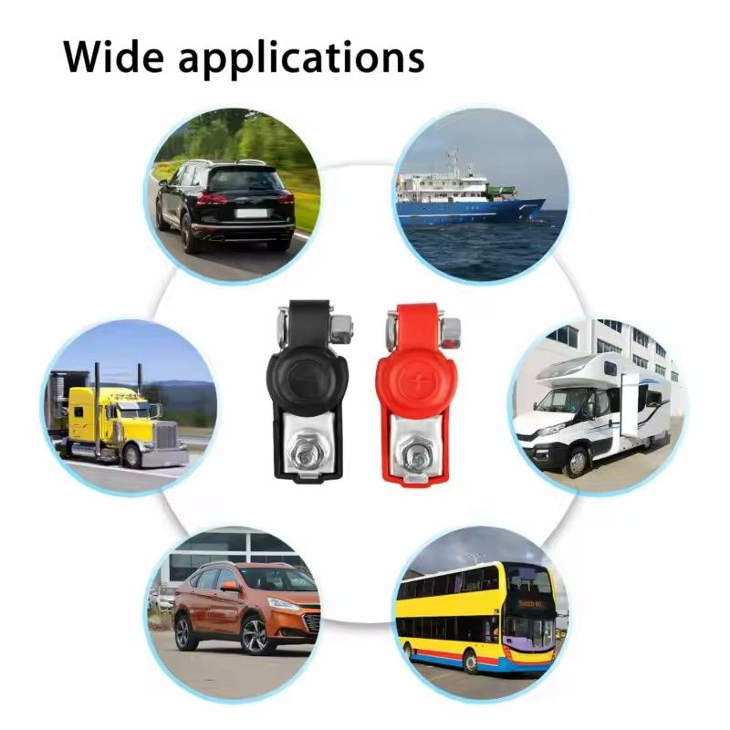 2Pcs Car Battery Terminal Wire Cable Clamp Top Quick Post Terminal Positive & Negative Electric Connector Clamps Auto Accessorie C-678