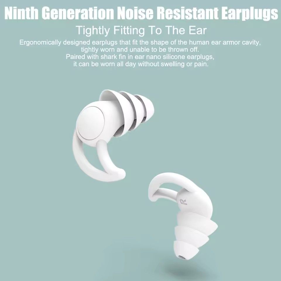 1Pair  Ear Plugs for Sleeping Noise Cancelling Reusable Soft Silicone Earplugs for Sleeping Studying Traveling Earing Protection