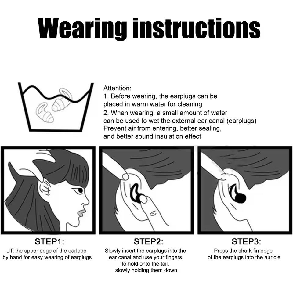 1Pair  Ear Plugs for Sleeping Noise Cancelling Reusable Soft Silicone Earplugs for Sleeping Studying Traveling Earing Protection