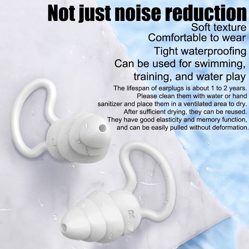1Pair  Ear Plugs for Sleeping Noise Cancelling Reusable Soft Silicone Earplugs for Sleeping Studying Traveling Earing Protection