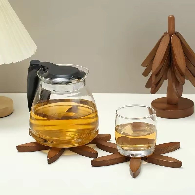1Set  Tree Design Stand Wooden Trivets Decorative Anti Scald Heat Resistant Table Mat Coaster Wood Placemats Pot
