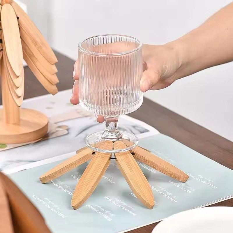 1Set  Tree Design Stand Wooden Trivets Decorative Anti Scald Heat Resistant Table Mat Coaster Wood Placemats Pot