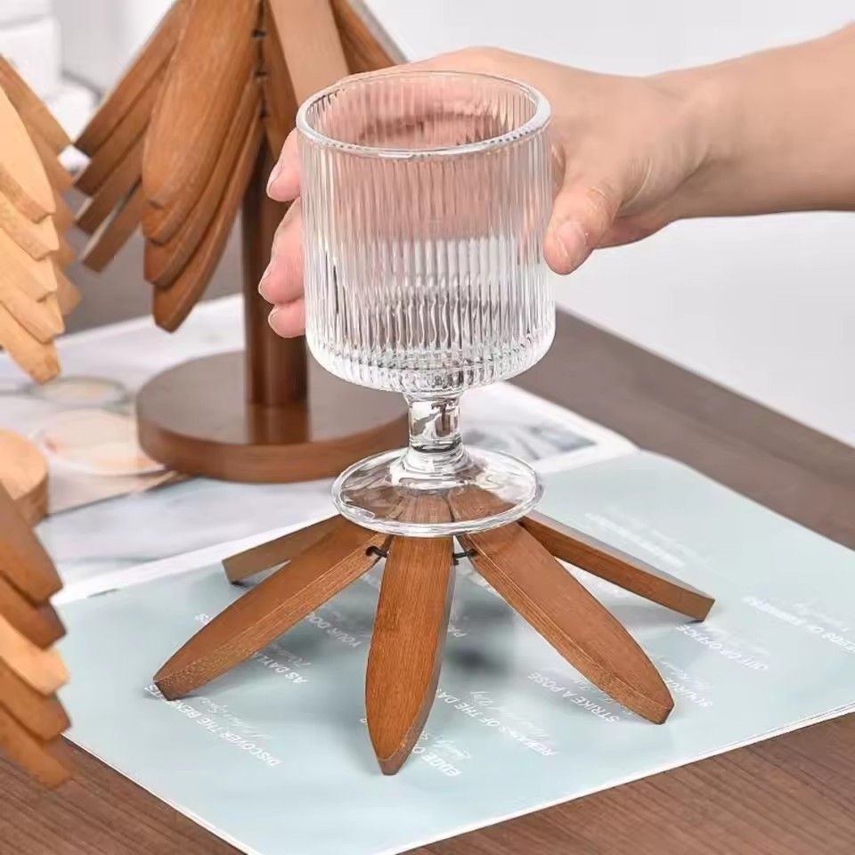 1Set  Tree Design Stand Wooden Trivets Decorative Anti Scald Heat Resistant Table Mat Coaster Wood Placemats Pot