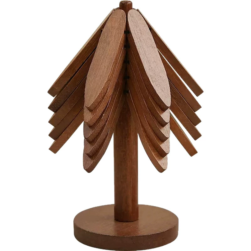 1Set  Tree Design Stand Wooden Trivets Decorative Anti Scald Heat Resistant Table Mat Coaster Wood Placemats Pot