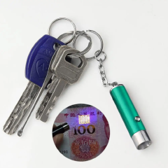 1PC Micro LED Flashlight Keychain Torch Outdoor Camping Emergency Light for Marker Checker Detection Anti-fake UV Light Key Ring
