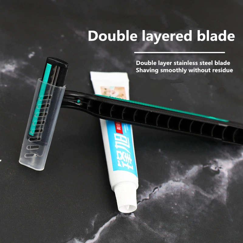 5PCS   Disposable Whiskers Shaving Shavers Body Trimmer Stainless 2 Layers Blade Razors for Men Women Hotel