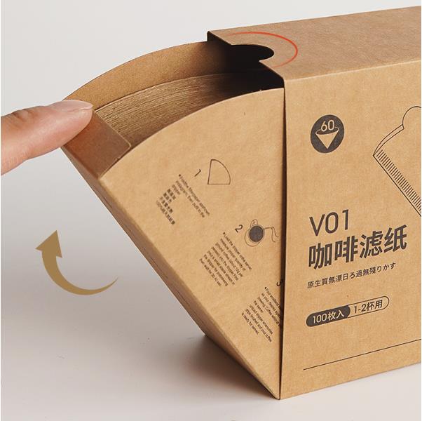 100Pcs Coffee Filter Paper Hand-brewed Coffee Special Conical Wood Pulp Portable Pull-out Drip Filter Paper Household Cafe Tools
