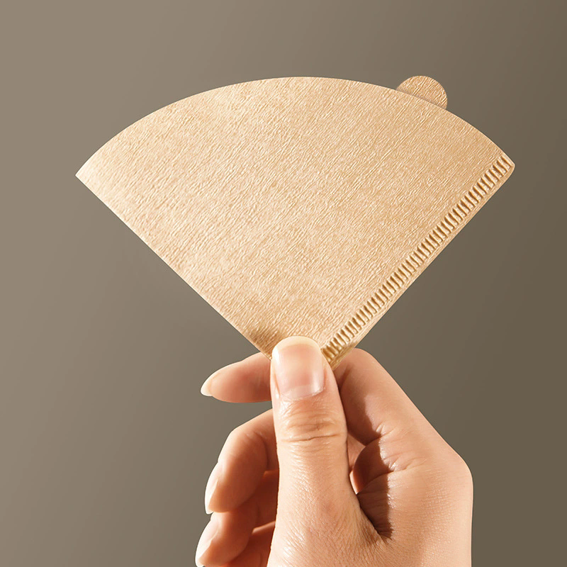 100Pcs Coffee Filter Paper Hand-brewed Coffee Special Conical Wood Pulp Portable Pull-out Drip Filter Paper Household Cafe Tools