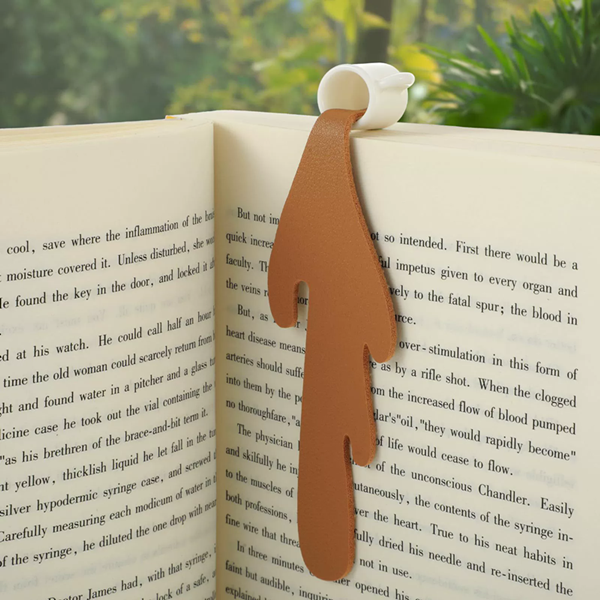 2PCCute Spilled Coffee Bookmark Corner Marker for Reading Funny Bookmarks for Reading Corner Bookmark Stationery School Supplies