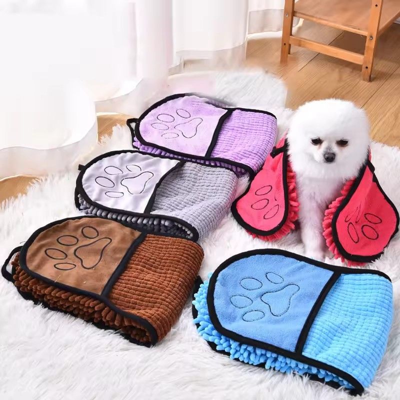 1PC  Thick Pet Bath Towel Soft Super Absorbent Dog Towel Quick Drying Cat Bathing Towel Pet Cleaning Washcloth Dog Accessories