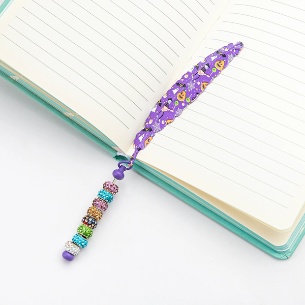 1PC  Christmas and Halloween Feather Bookmarks Handmade Beaded Metal Bookmarks Student Reading Tags Page Clip